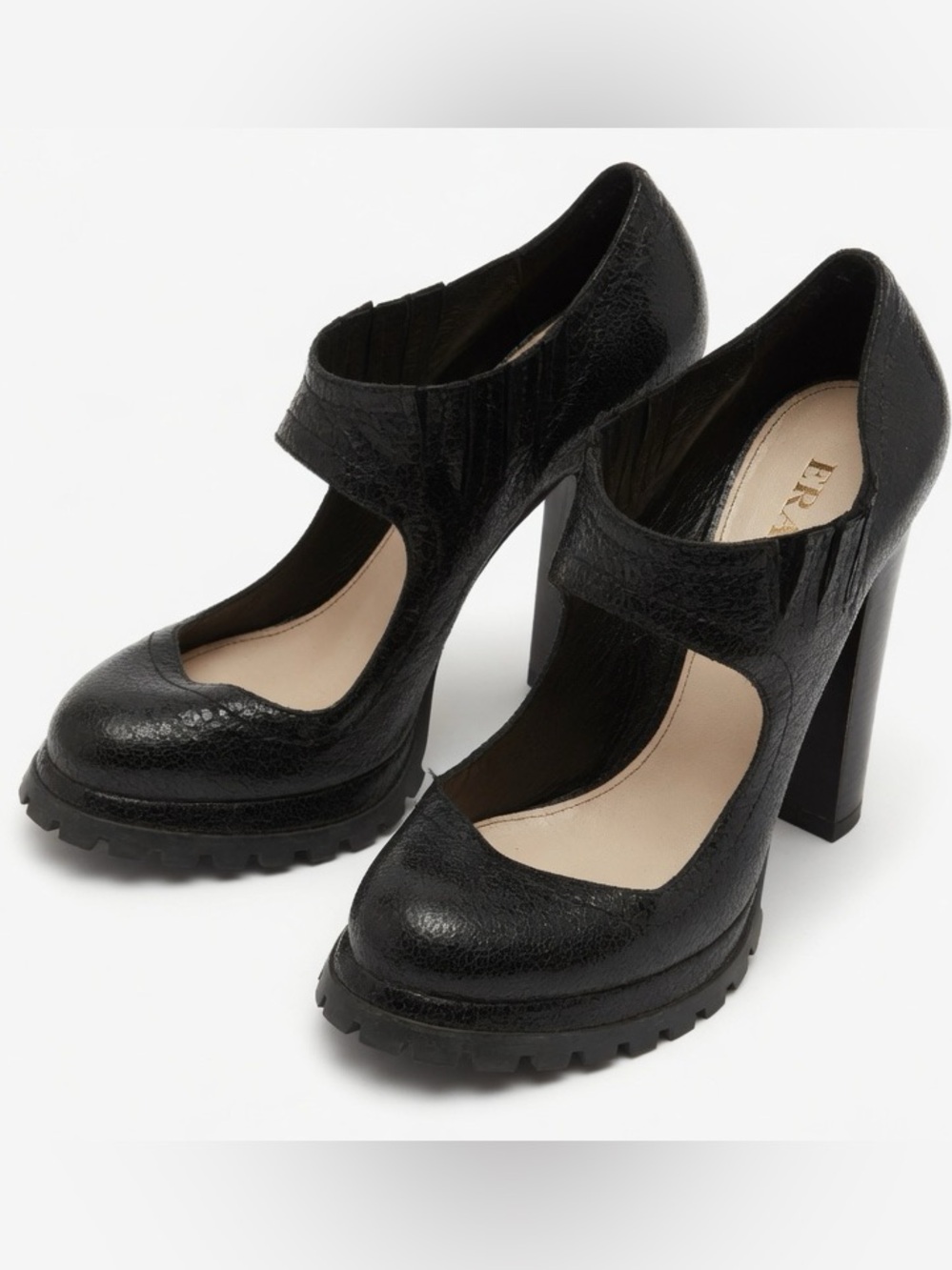 Vintage PRADA Circa 1990’s Black Leather Mary Jane Platform Pumps!
Never Worn!! - Picture 2 of 9